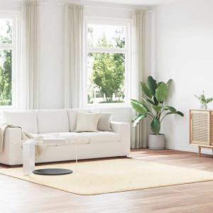 Alfombra peluda de pelo largo NAVARRA crema 240x240cm poliéster D