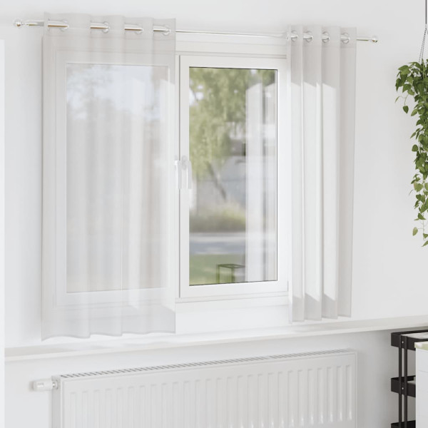 Cortinas de gasa con ojales 2 uds blanco Cortinas de gasa con ojales 2 uds blanco D