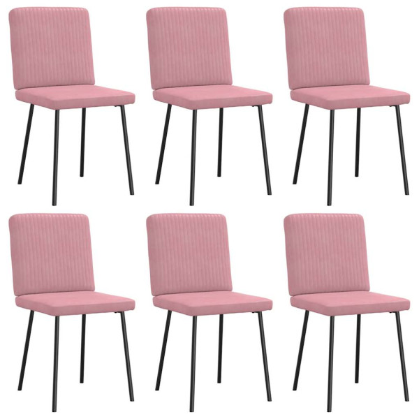 Sillas de comedor 6 unidades terciopelo rosa Sillas de comedor 6 unidades terciopelo rosa D