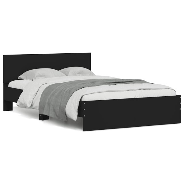 Estructura de cama con cabecero y luces LED negro 120x190 cm Estructura de cama con cabecero y luces LED negro 120x190 cm D