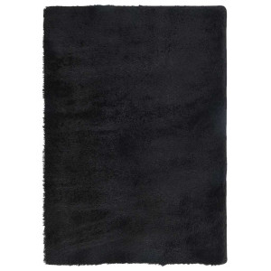 Tapete shaggy de pelo alto NAVARRA 160x230 cm poliéster preto H