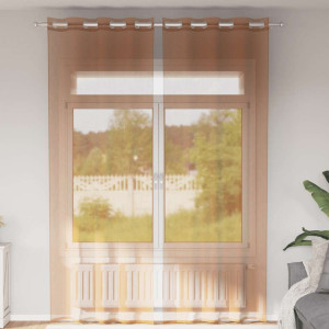 Cortinas de gasa con ojales 2 uds terracota D