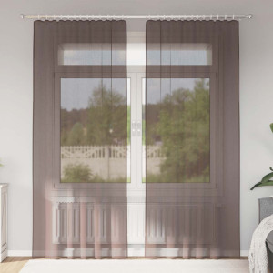 Cortinas de gasa con trabillas 2 uds. marrón D