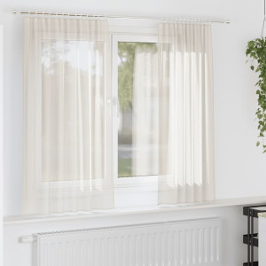 Cortinas de gasa con trabillas 2 uds. crema D