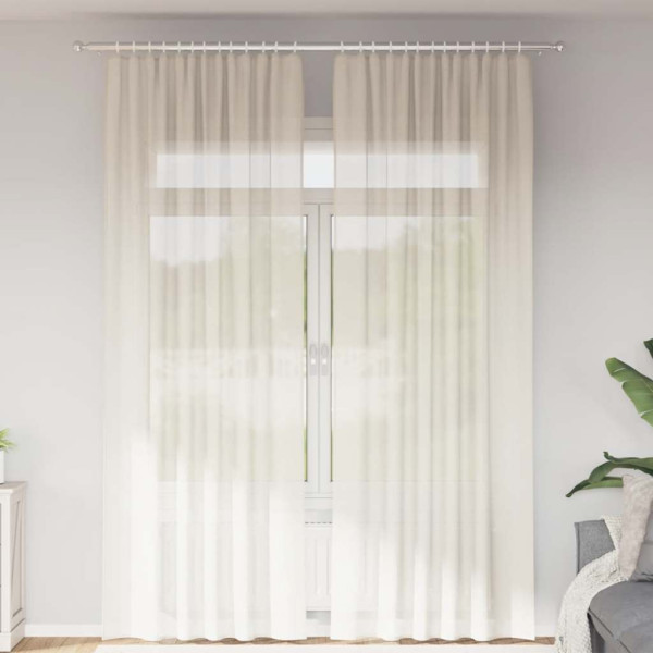 Cortinas de gasa con trabillas 2 uds. crema Cortinas de gasa con trabillas 2 uds. crema D