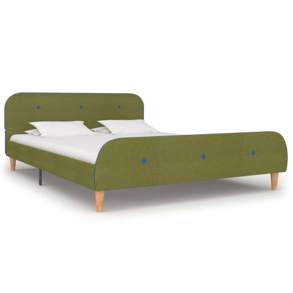 Estructura de cama sin colchón de tela verde 135x190 cm Estructura de cama sin colchón de tela verde 135x190 cm D