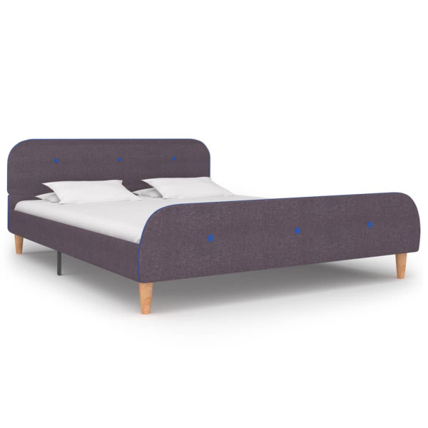 Estructura de cama sin colchón tela taupe 135x190 cm Estructura de cama sin colchón tela taupe 135x190 cm D