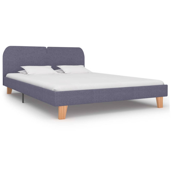 Estructura de cama sin colchón de tela gris claro 150x200 cm Estructura de cama sin colchón de tela gris claro 150x200 cm D