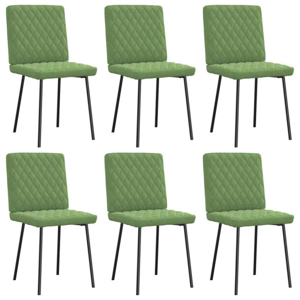 Sillas de comedor 6 unidades terciopelo verde claro Sillas de comedor 6 unidades terciopelo verde claro D