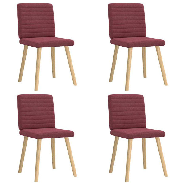 Sillas de comedor 4 unidades tela rojo tinto Sillas de comedor 4 unidades tela rojo tinto D