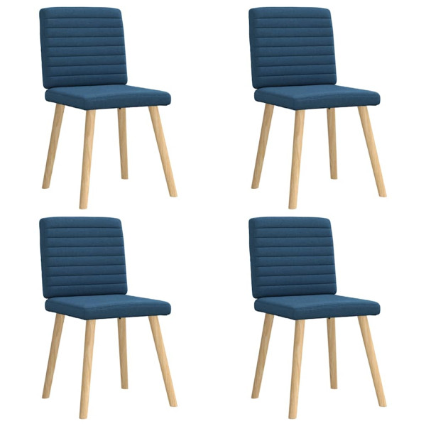 Sillas de comedor 4 unidades tela azul Sillas de comedor 4 unidades tela azul D
