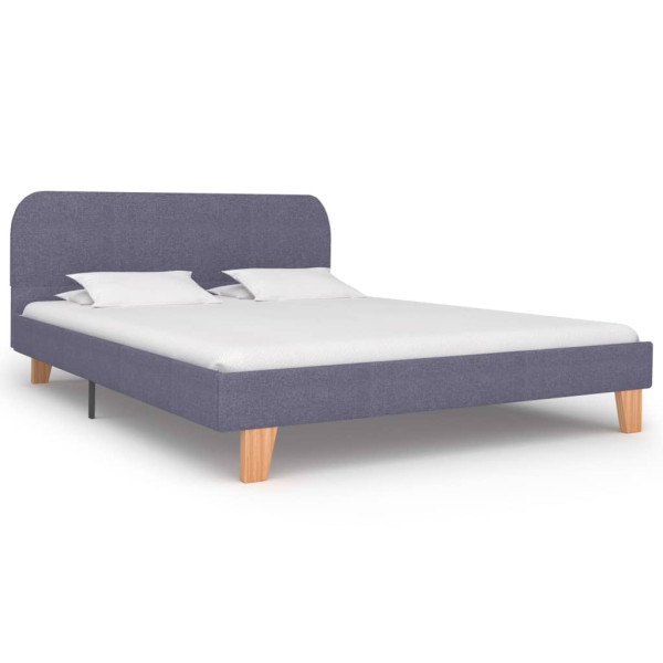 Estructura de cama sin colchón de tela gris claro 135x190 cm Estructura de cama sin colchón de tela gris claro 135x190 cm D
