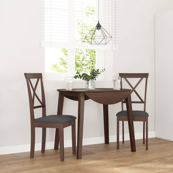 Sillas de comedor con cojines 2 uds madera maciza marrón caucho Sillas de comedor con cojines 2 uds madera maciza marrón caucho D