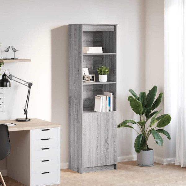 Aparador de madera de ingeniería Sonoma gris 50x35x180 cm D