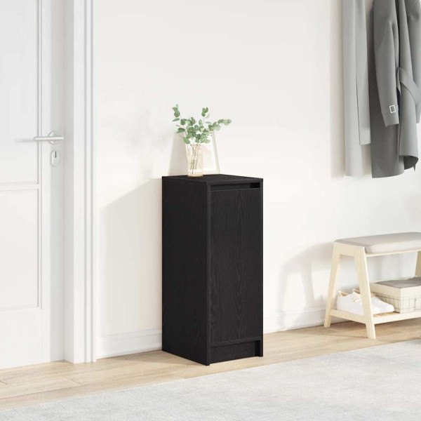 Zapatero de madera de roble negro 29.5x34x76 cm Zapatero de madera de roble negro 29.5x34x76 cm D