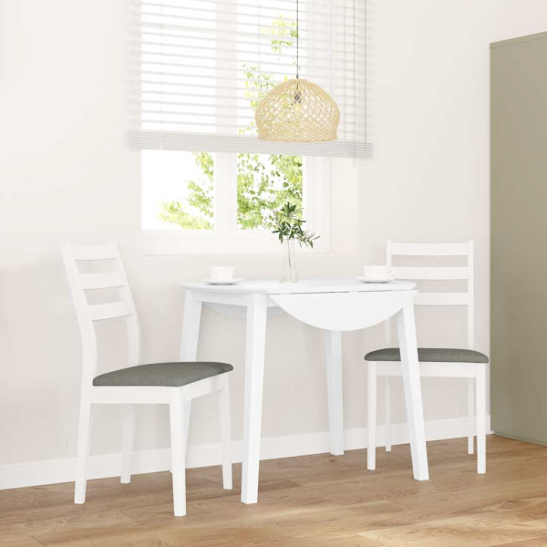 Sillas de comedor con cojines 2uds madera maciza blanco caucho Sillas de comedor con cojines 2uds madera maciza blanco caucho D
