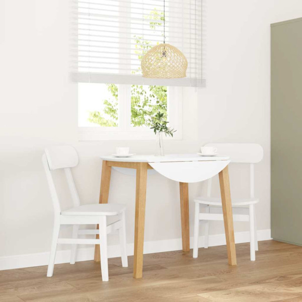Sillas de comedor 2 unidades madera maciza de caucho blanco Sillas de comedor 2 unidades madera maciza de caucho blanco D