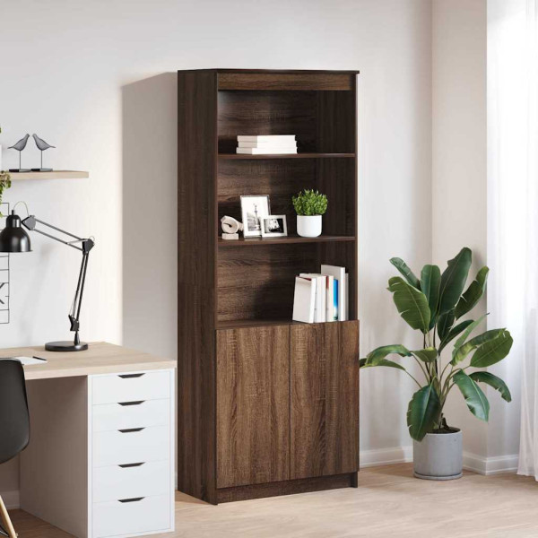Aparador alto madera de ingeniería marrón roble 70x35x180 cm D