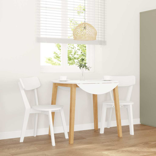 Sillas de comedor 2 unidades madera maciza de caucho blanco Sillas de comedor 2 unidades madera maciza de caucho blanco D