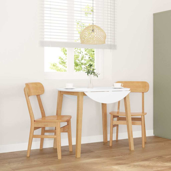 Sillas de comedor 2 unidades madera maciza de caucho D