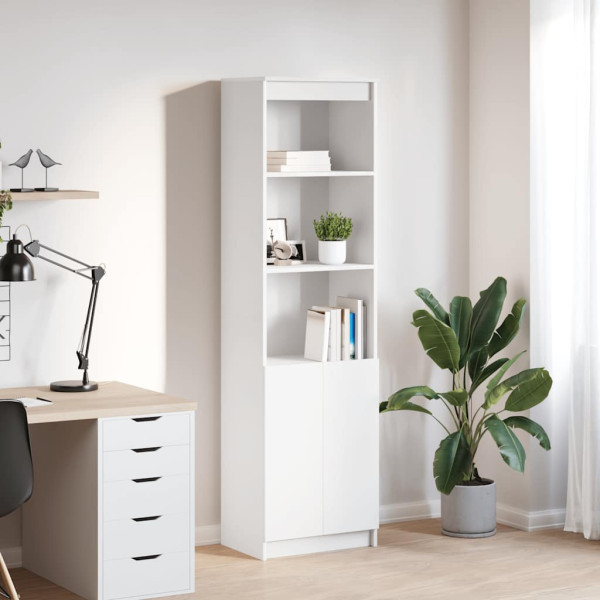 Aparador alto blanco 50x35x180 cm madera de ingeniería D