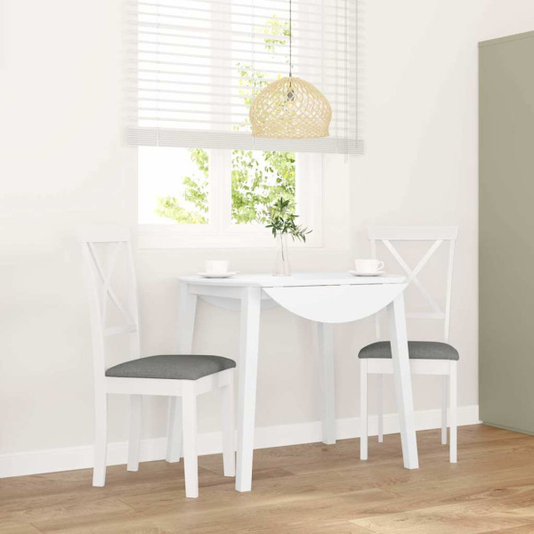 Sillas de comedor con cojines 2uds madera maciza blanco caucho Sillas de comedor con cojines 2uds madera maciza blanco caucho D