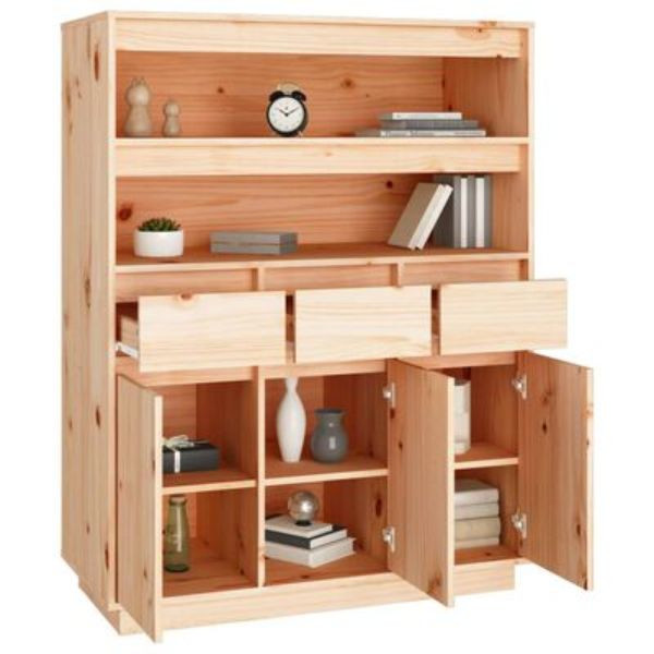 Aparador alto de madera maciza de pino 89x40x116.5 cm M 2
