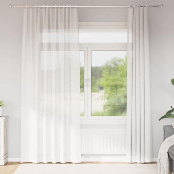 Cortinas de gasa con trabillas 2 uds. color blanco 140x245 cm D