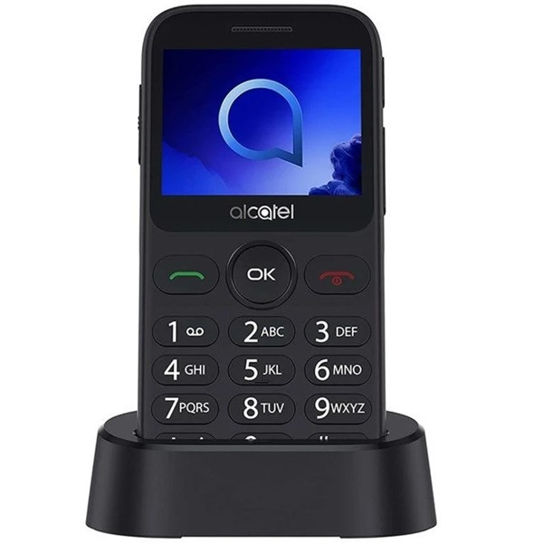 Teléfono móvil alcatel 2019g para personas mayores/ plata metal D