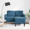 Sofá 2 plazas con chaise longue en forma L azul 125 cm 3