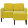 Sofá 2 plazas con chaise longue en forma L amarillo 125 cm 4