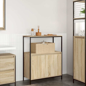 Mueble de baño con estantes roble Sonoma 76.5x35x95 cm D