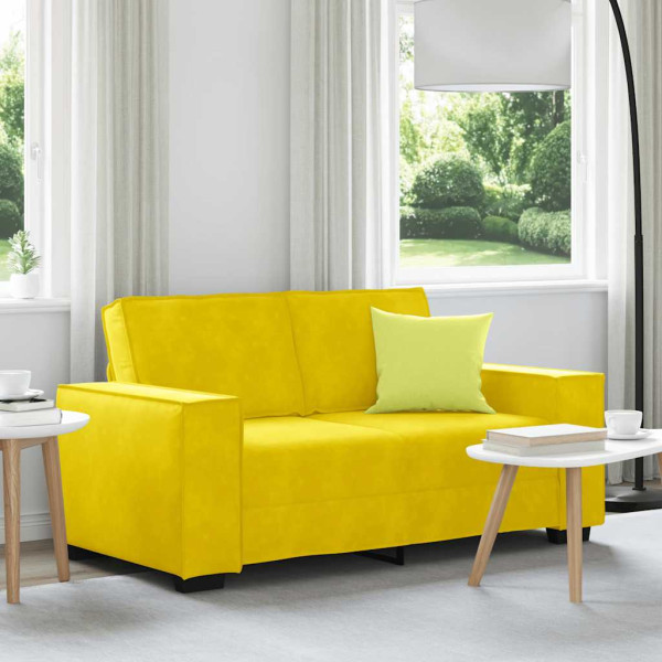Sofá de 2 plazas terciopelo amarillo 120 cm D