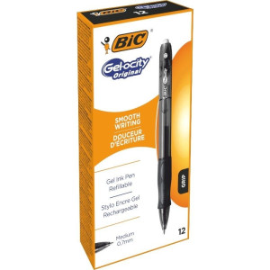 Caja de Bolígrafos de Tinta de Gel Bic Gelocity 526275 12 unidades negro D