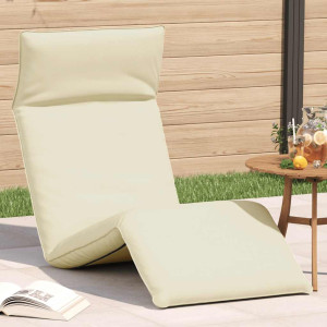 Tumbona plegable color crema 175x54x8.5 cm Tejido Oxford D