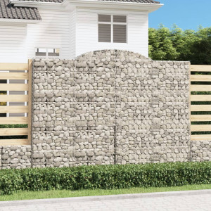Cestas de gaviones 15 uds forma de arco hierro 300x50x220/240cm D