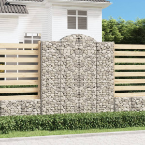 Cestas de gaviones 18 uds forma de arco hierro 200x50x220/240cm D