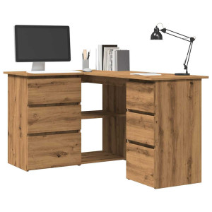 Escritorio de esquina madera contrachapada 145x100x76 cm D