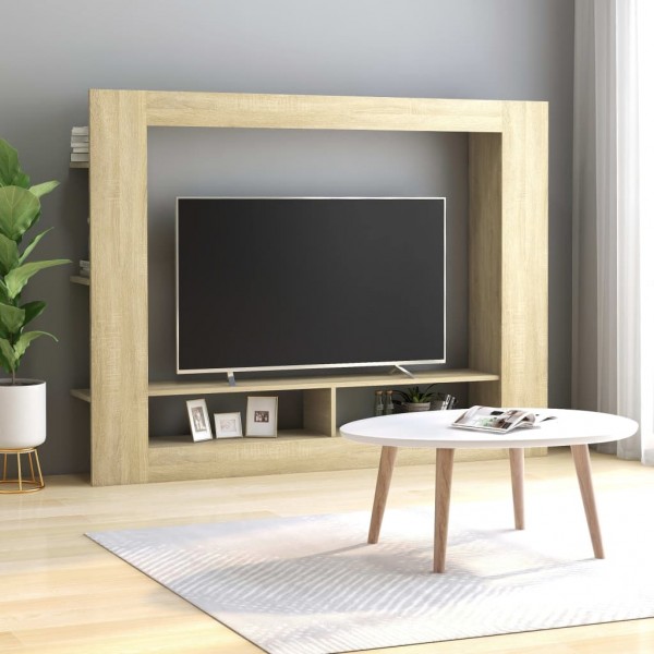 Mobiliário de televisão madeira contraplacada cor carvalho 152x22x113 cm D