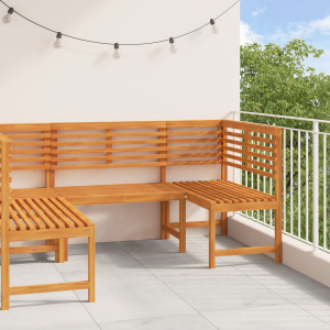 Conjunto de Banco de Jardín de 3 Piezas de Madera Maciza de Acacia D