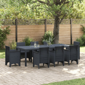 Mesa de Jardín  Antracita 250x100x73 cm de Polyratán D