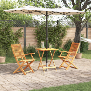 Set de Bistro Plegable de 3 Piezas de Madera de Acacia D