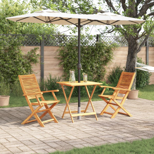 Conjunto de Bistro Plegable de 3 Piezas de Madera de Acacia D
