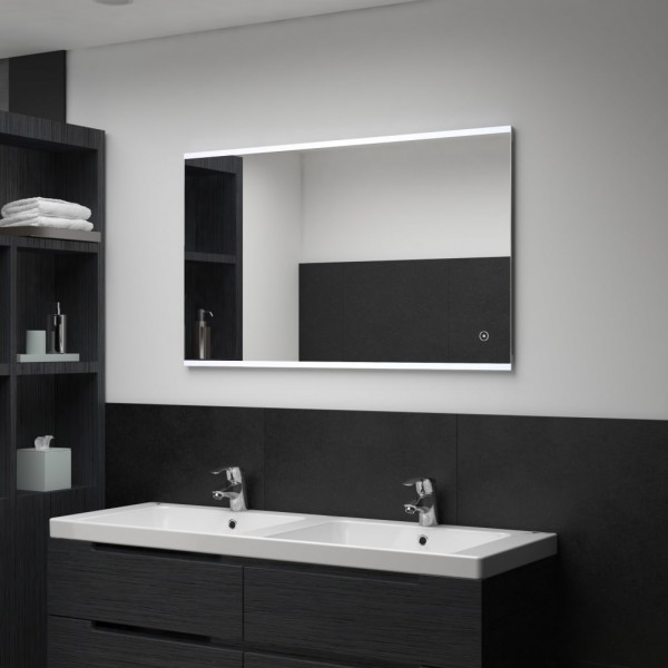 Espejo de pared de baño con LED y sensor táctil 100x60 cm D