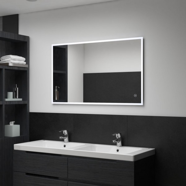 Espejo de pared de baño con LED y sensor táctil 100x60 cm D