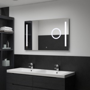 Espejo de pared de baño con LED y sensor táctil 100x60 cm D