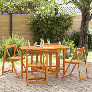 Mesa de Jardín Plegable Mariposa  110x60x72 cm de Madera Sólida de Acacia Ovalada D