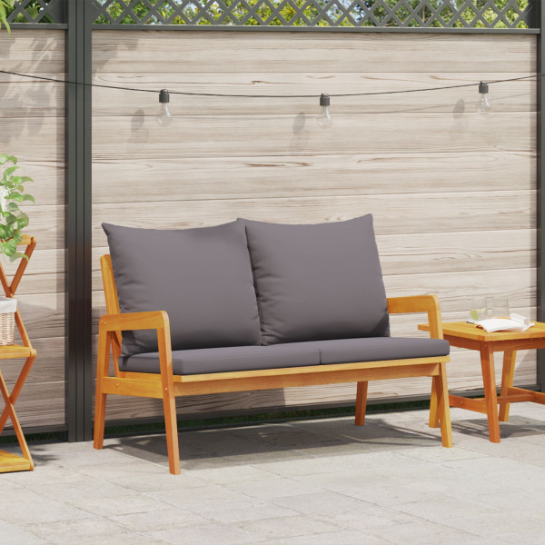 Banco de Jardín con Cojines 115x65x71 cm Madera Sólida de Acacia Banco de Jardín con Cojines 115x65x71 cm Madera Sólida de Acacia D