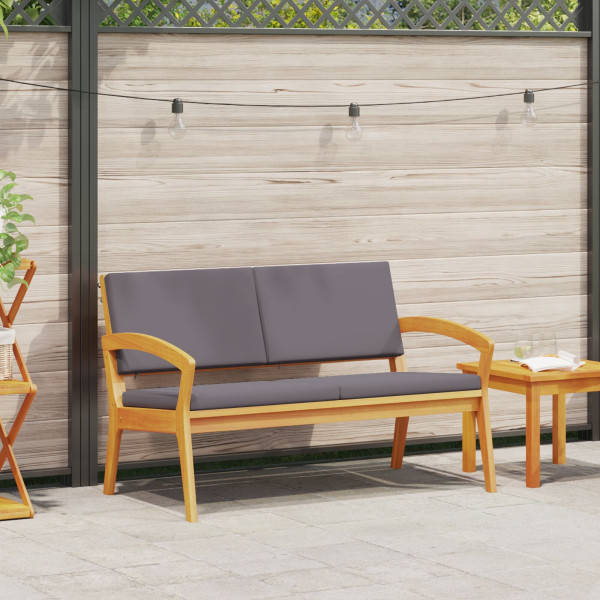 Banco de jardín con cojines 115x70x72 cm de madera sólida de acacia Banco de jardín con cojines 115x70x72 cm de madera sólida de acacia D