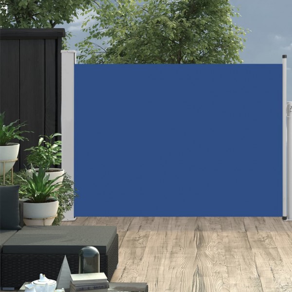 Toldo lateral retráctil de jardín azul 100x500 cm D